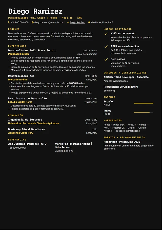 Plantilla Nocturna